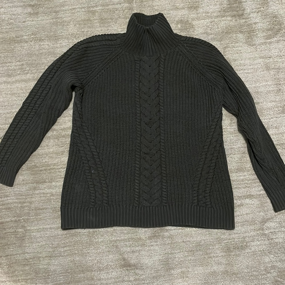 Lululemon Cable Knit Sweater Bring the Cozy Turtleneck Olive Size 8
